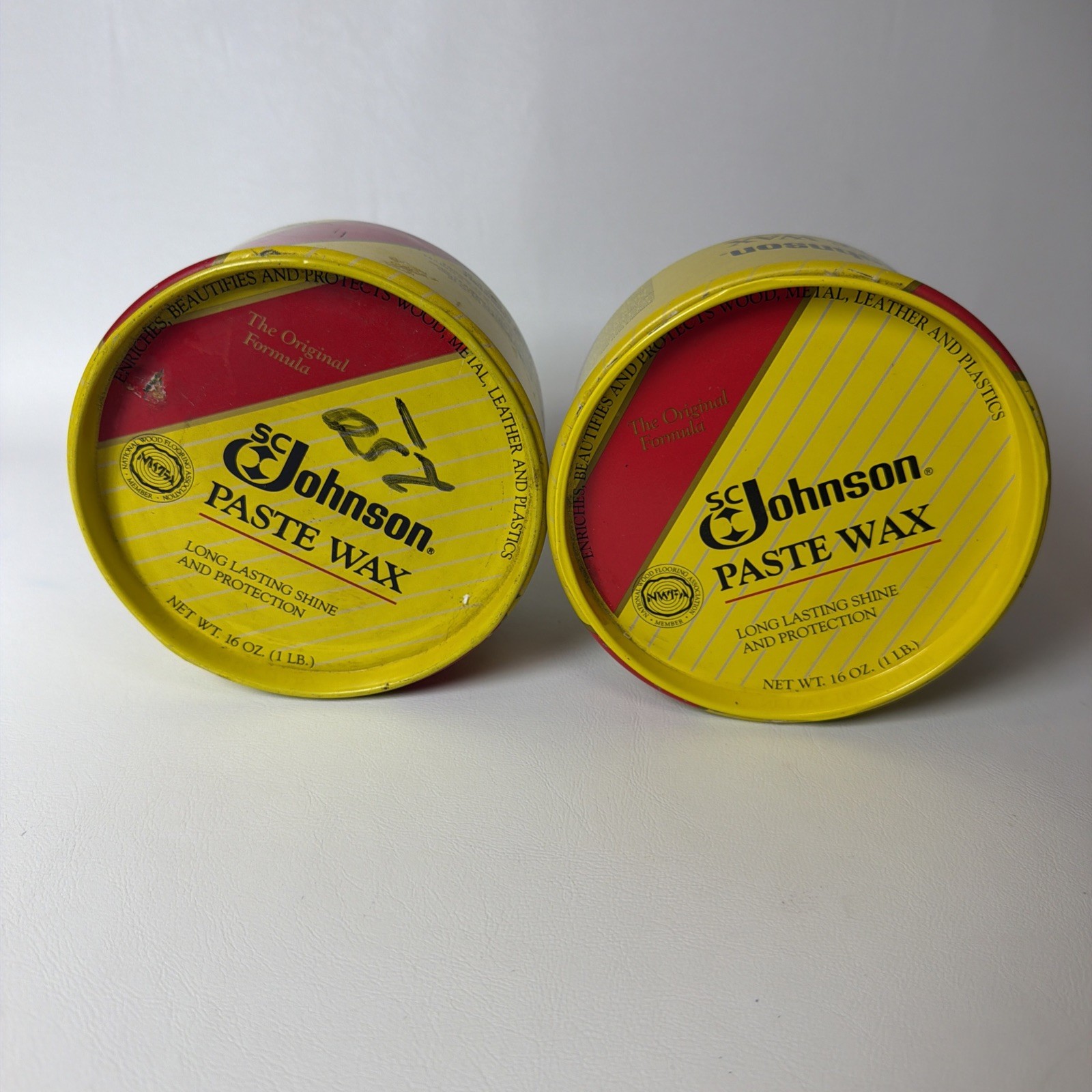 2 SC JOHNSON PASTE WAX 16 OZ 90% FULL CAN ORIGINAL FORMULA DISCONTINUED 2.5 Lbs