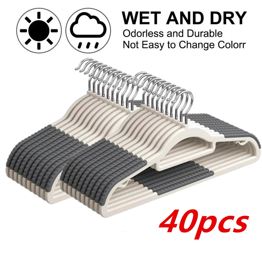 40pcs Non Slip Plastic Hanger Durable Heavy Duty Clothes Hanger 360° Swivel Hook