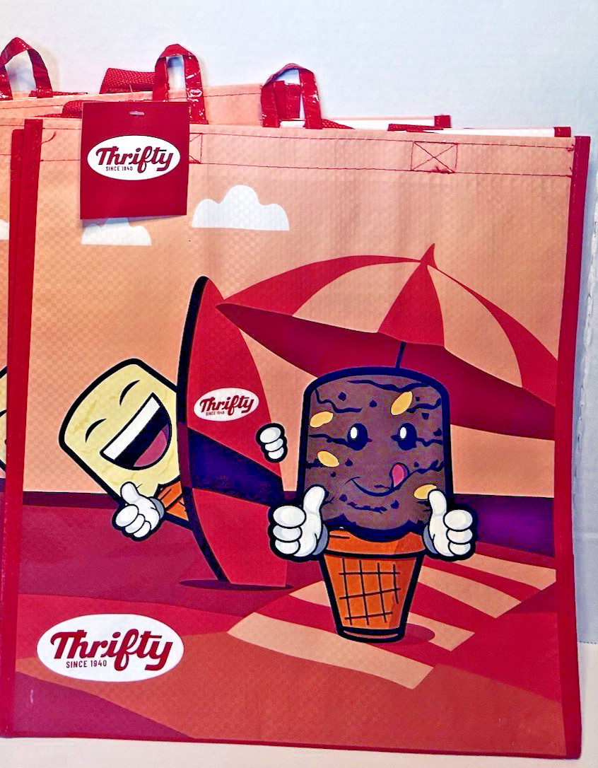 Thrifty Ice Cream Reusable 2 Sided Shopping Bag New with Tags STRONG