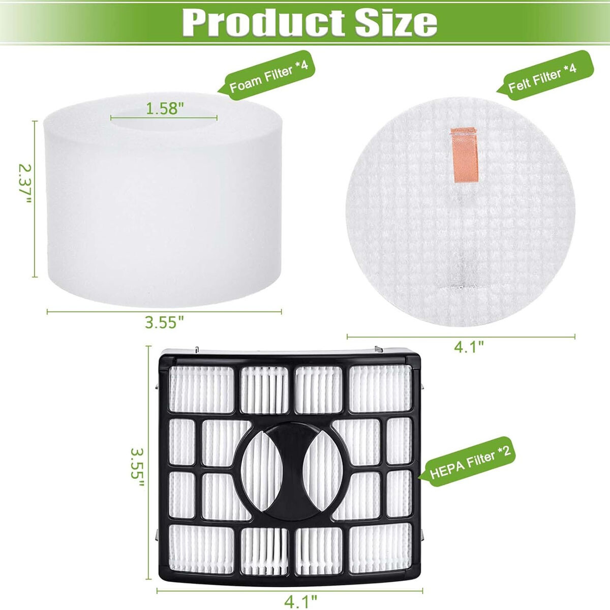 UV700 Vacuum Filter Replacement Kit for Shark DuoClean Speed Lift-away NV771