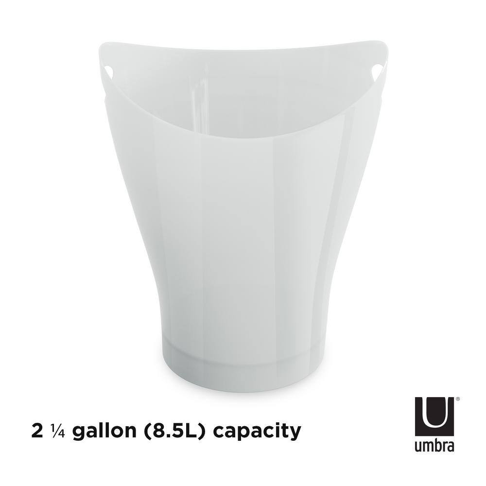 Metallic-White Garbino 2.25G Plastic Trash Can