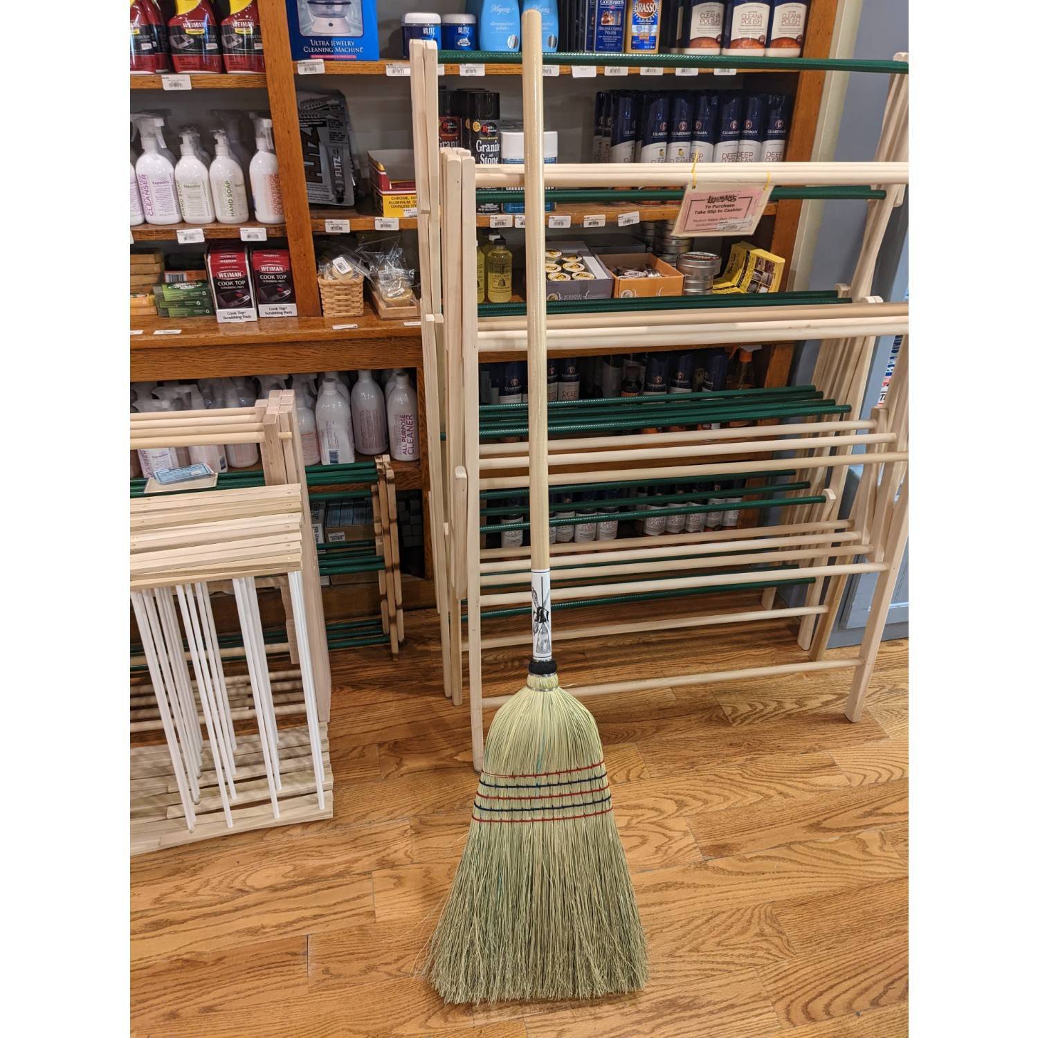 Lehman’s Amish-Made Barn Broom – Large Authentic Corn Straw, Wood Handle, 57 in