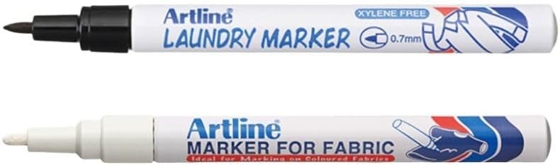 Black Laundry Marker and White Fabric Marker (Twin Pack)