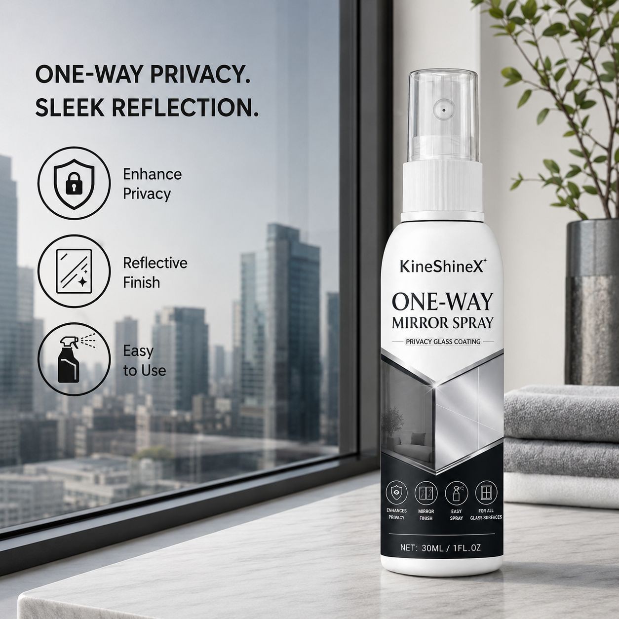 Infrared Blocking Spray, Reflective Window Sprays One-Way Mirror Privacy Shield