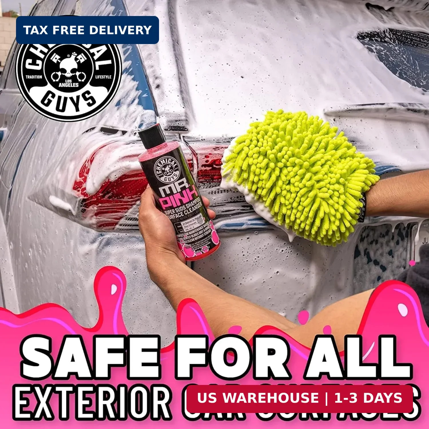 Chemical Guys Mr. Pink Car Wash Soap – 16 oz Super Suds Foaming Car Wash Soap fo
