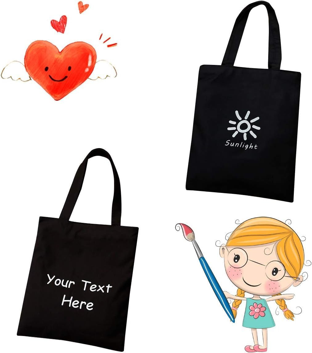 3 Pack Canvas Tote Bags, Heavy Duty Reusable Grocery Shopping Bag