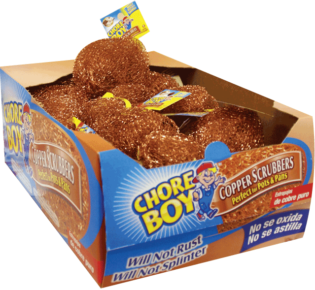 CHORE BOY COPPER SCRUBBER , 72 PIECES LOT ..100 % COPPER, NEW
