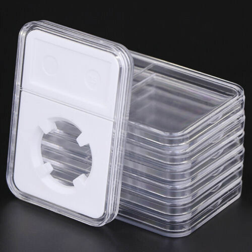 10Pcs 16MM Coin Slab Holder For 1/10 Oz Gold Display Storage Box Collection Case