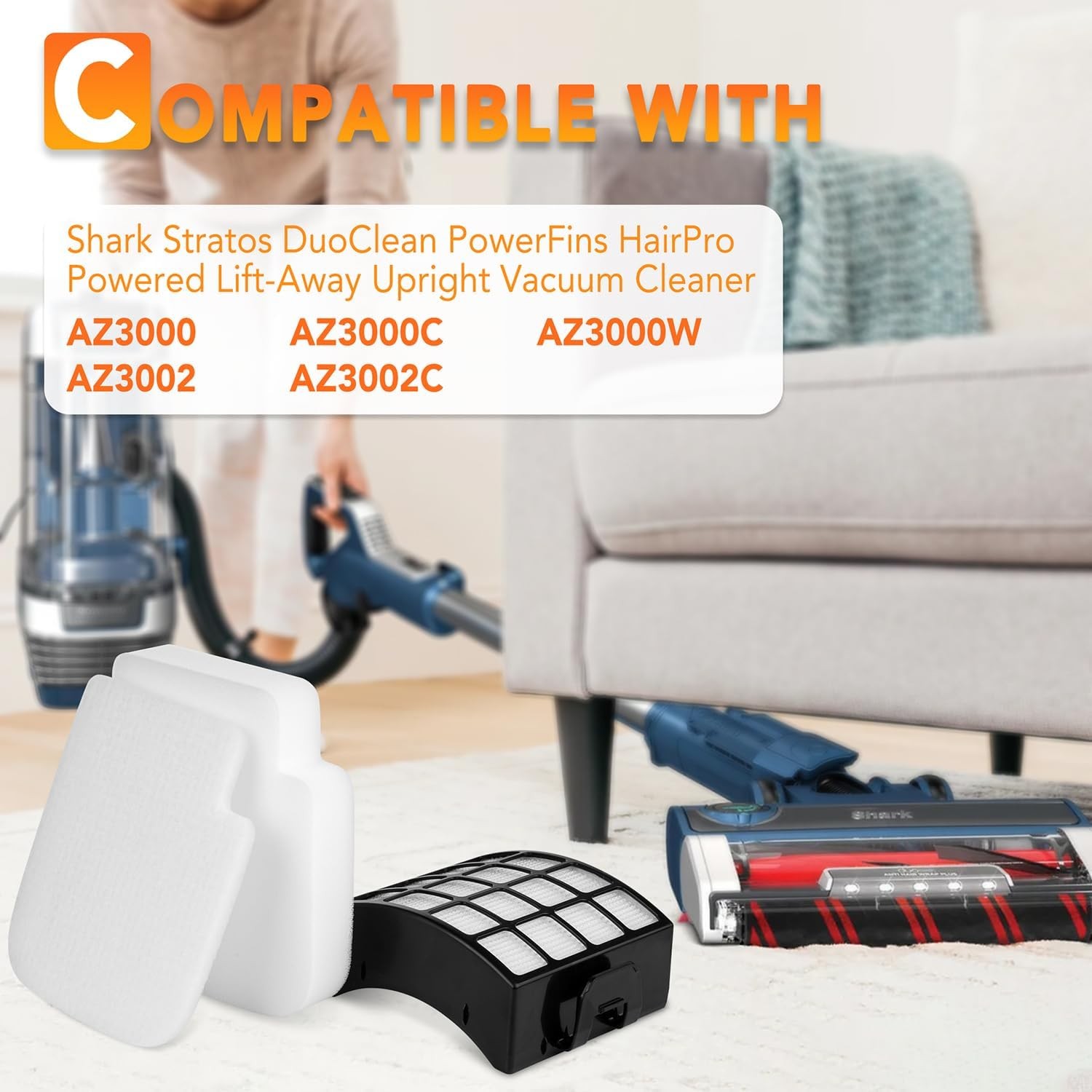 AZ3002 Replacement Filters for Shark Stratos Lift Away DuoClean Upright Vacuum