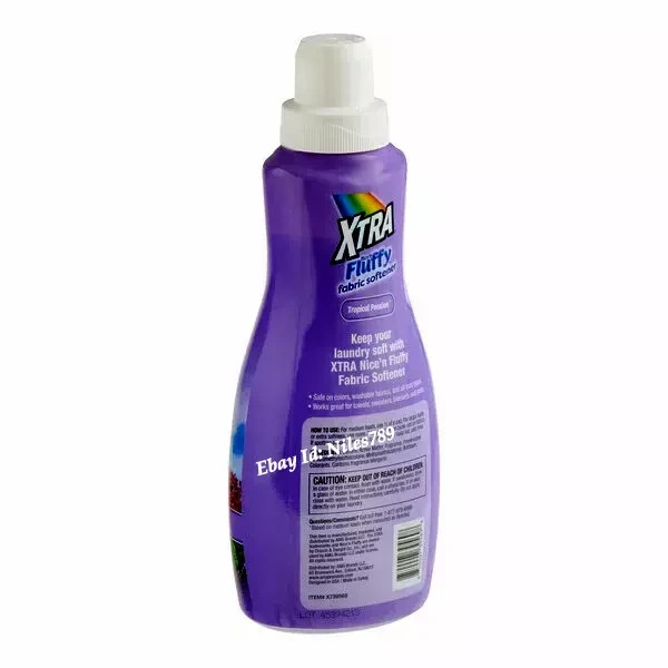 (●’◡’●) 2 Pack- XTRA Tropical Passion Nice N Fluffy Fabric Softener 25 Fl. Oz