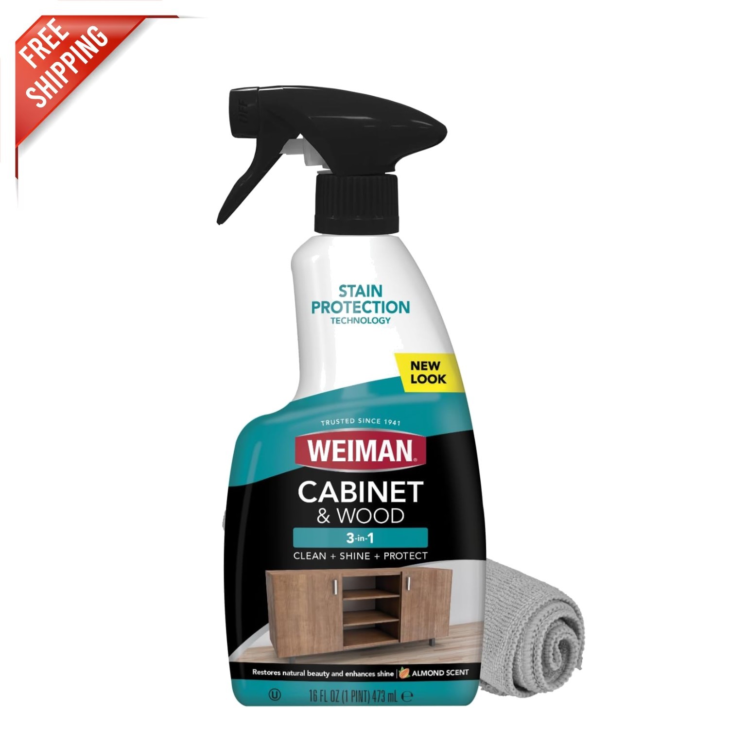 Restore & Protect Wood Surfaces – Cabinet & Wood Clean & Shine Spray, 16 Fl Oz