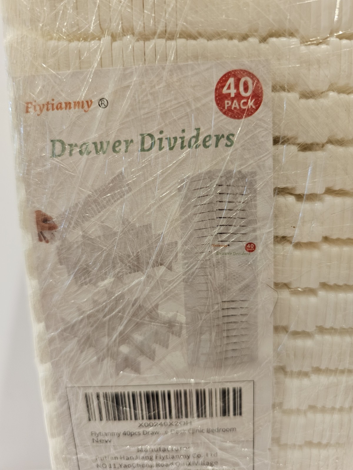 New & Sealed- Drawer Adjustable Dividers Organizer 12.7′ X 2.7′ 40 Pk