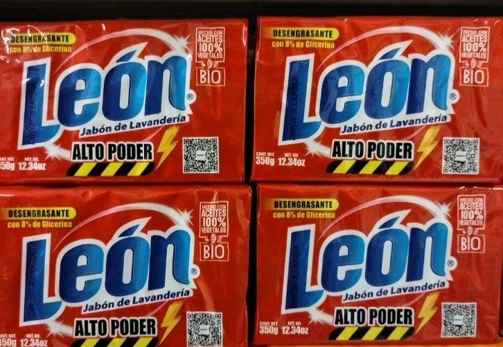 4X LEON LAUNDRY BARS ( JABON LAVANDERIA DE BARRA ) 4 OF 350g EA- FREE SHIPPING