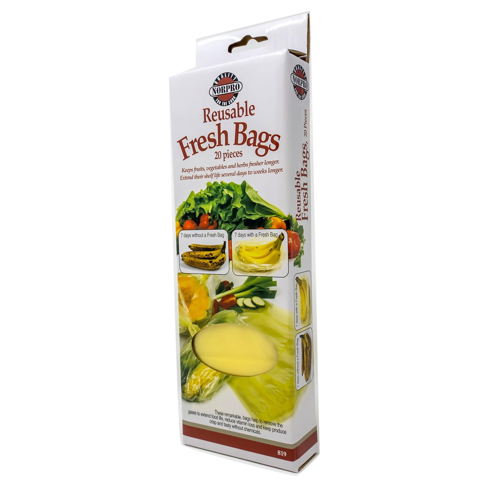 Norpro Reusable Fresh Bags, 20 count One Size, Yellow