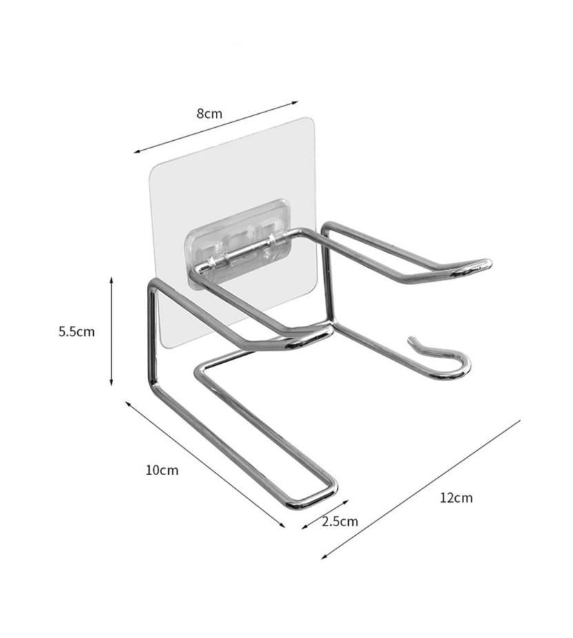 1 pc Stainless Steel Hair Dryer Holder Wall Mounted Storage Rack