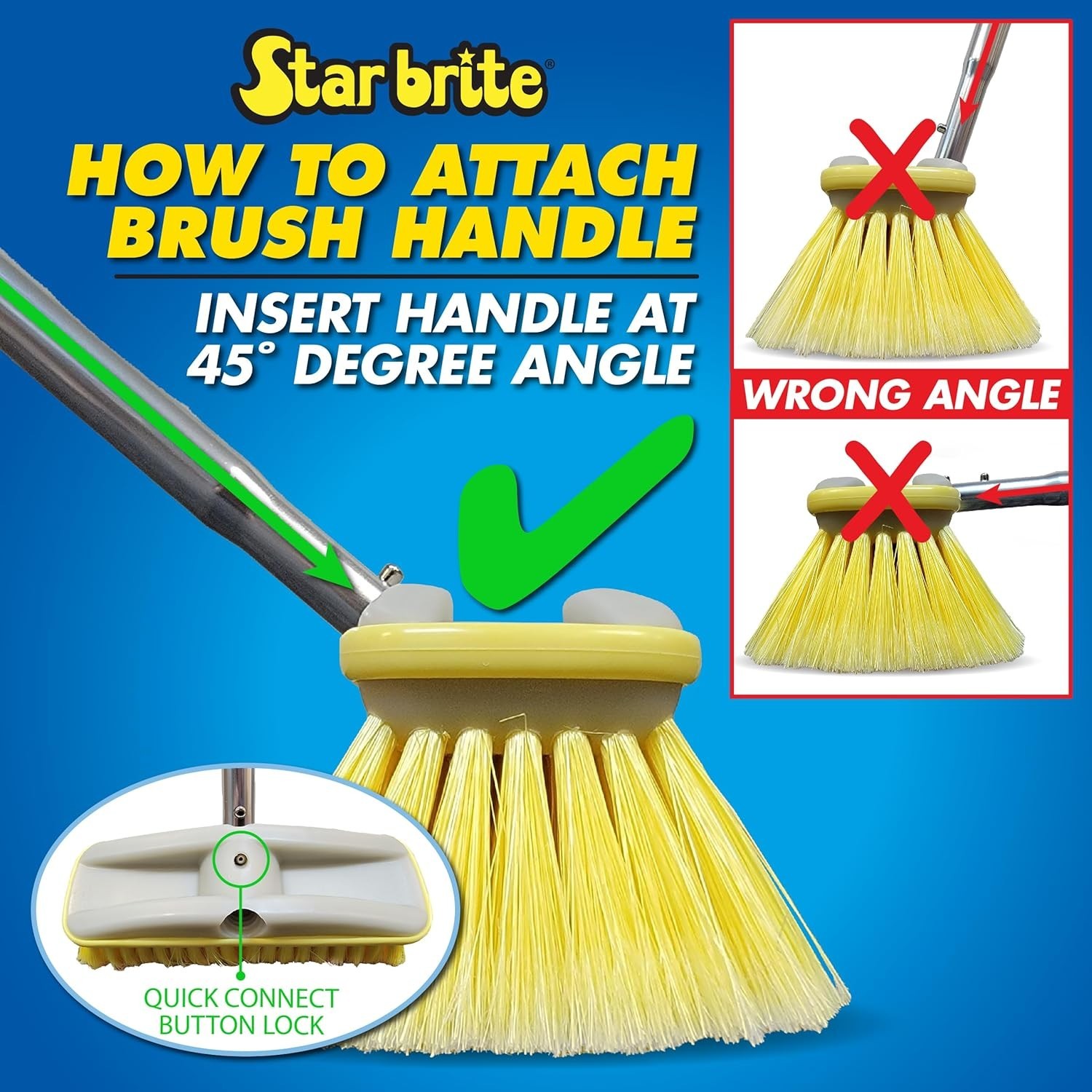 Medium Wash 8″ Brush Head W/Bumper – Dual Connections Fit Either Standard 3/4…