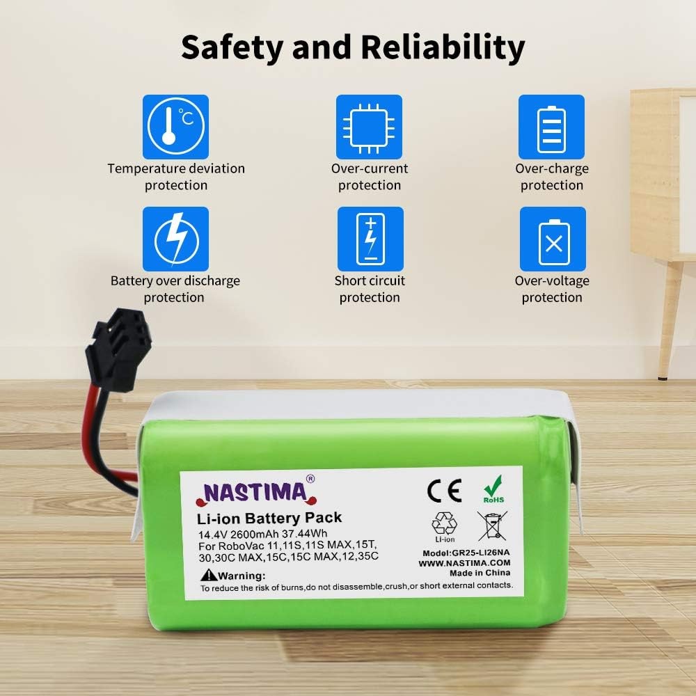 14.4V Li ion Battery Replacement for Eufy Robovac 11 11S 11S MAX 12 15C 15C MAX