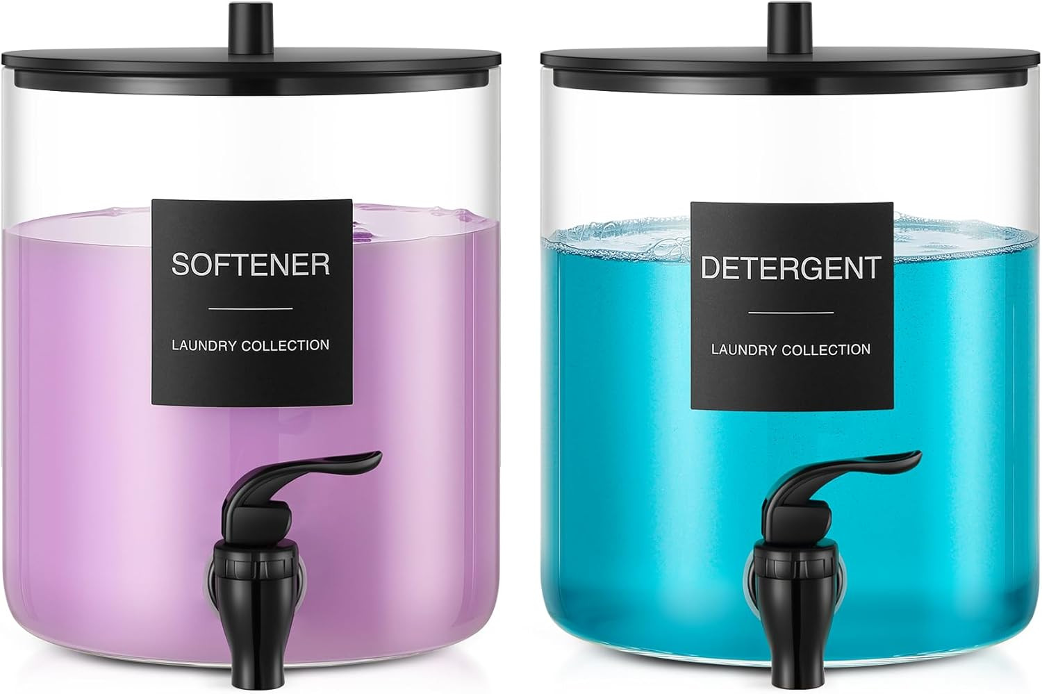 Glass Laundry Detergent Dispenser, 128 Oz / 3.5L Fabric Softener Dispenser for L