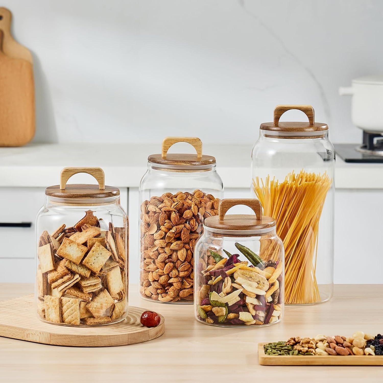 Glass Jars for Laundry Room Organization, Half-Gallon Laundry Pods Container,…