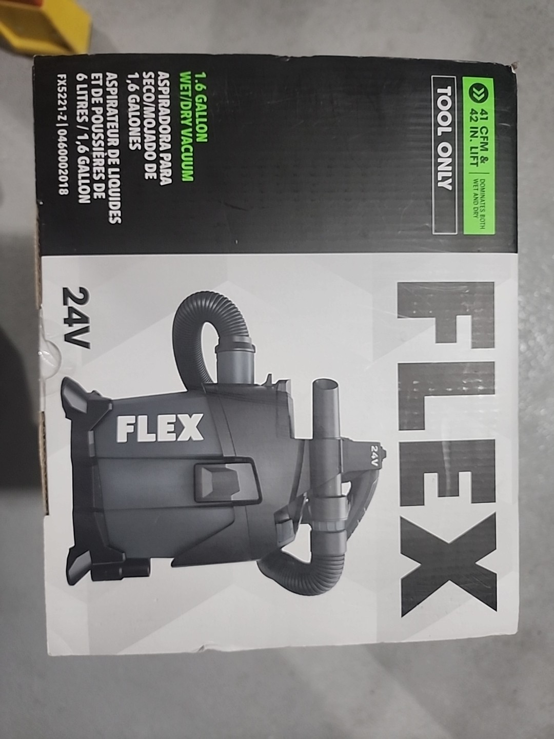 Flex FX5221-Z 24V 1.6 Gallon Cordless Wet/Dry Vacuum NEW