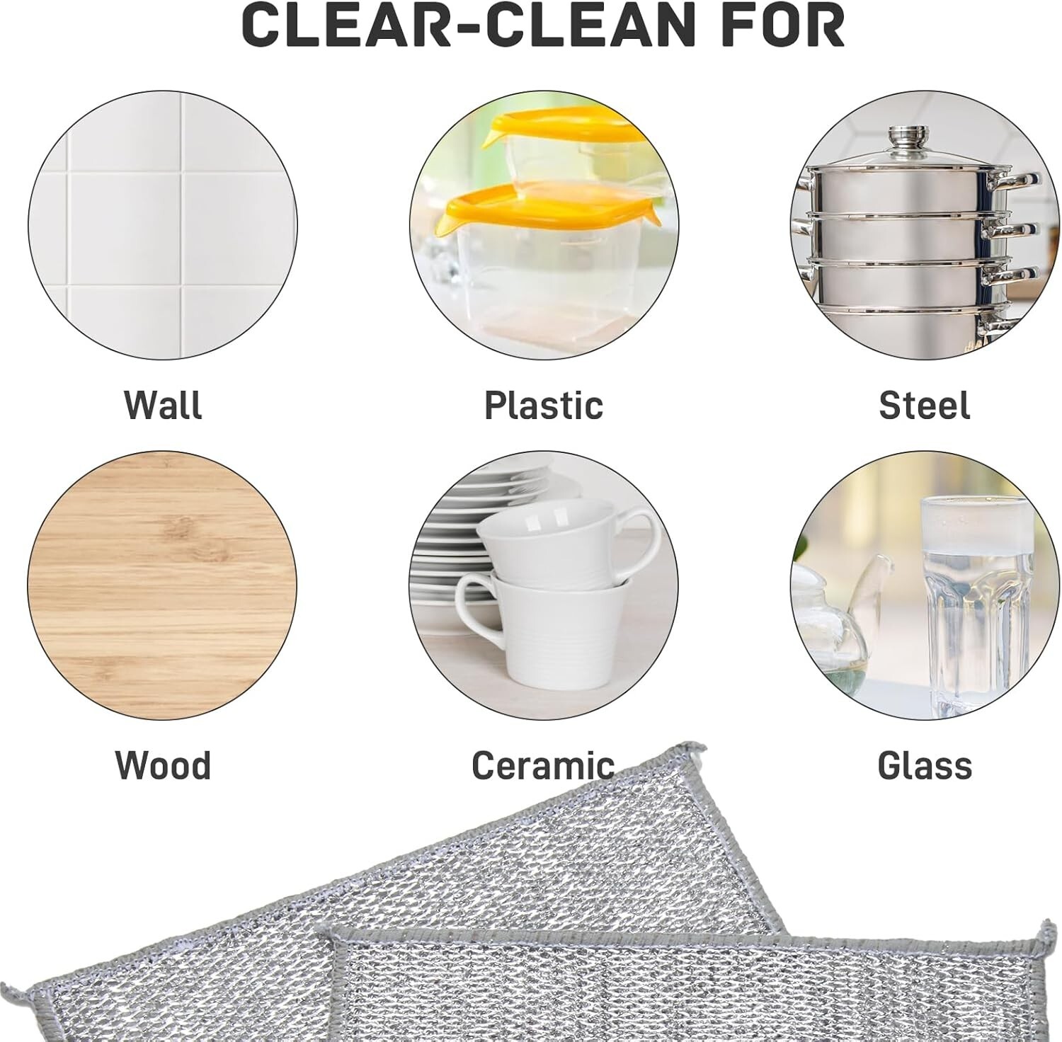 10Pcs Multipurpose Wire Dishwashing Rag Scrubbing Pads Cleaning Cloths Miracle