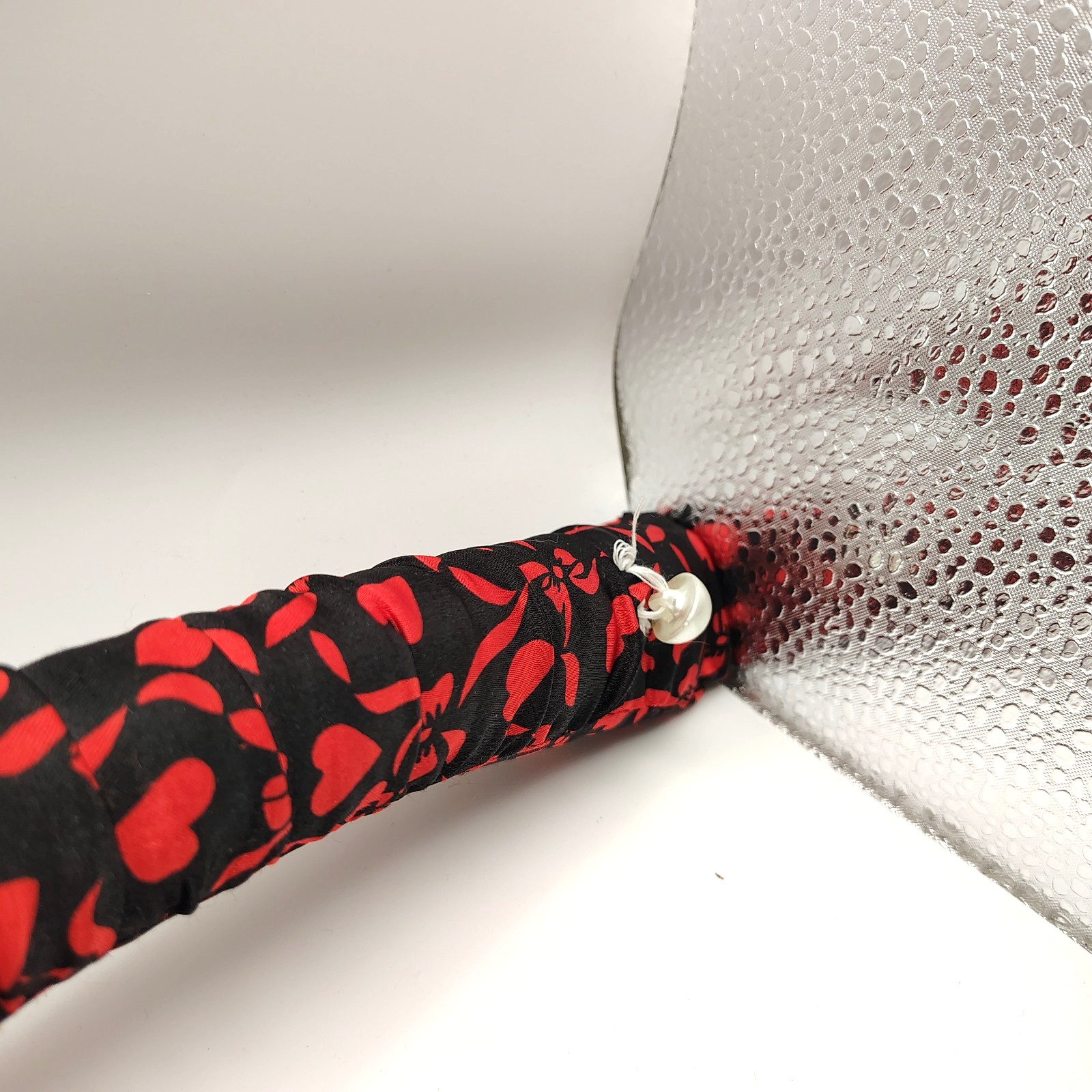 Fancy Dress Hanger Padded Silk Hearts Red And Black With Bow