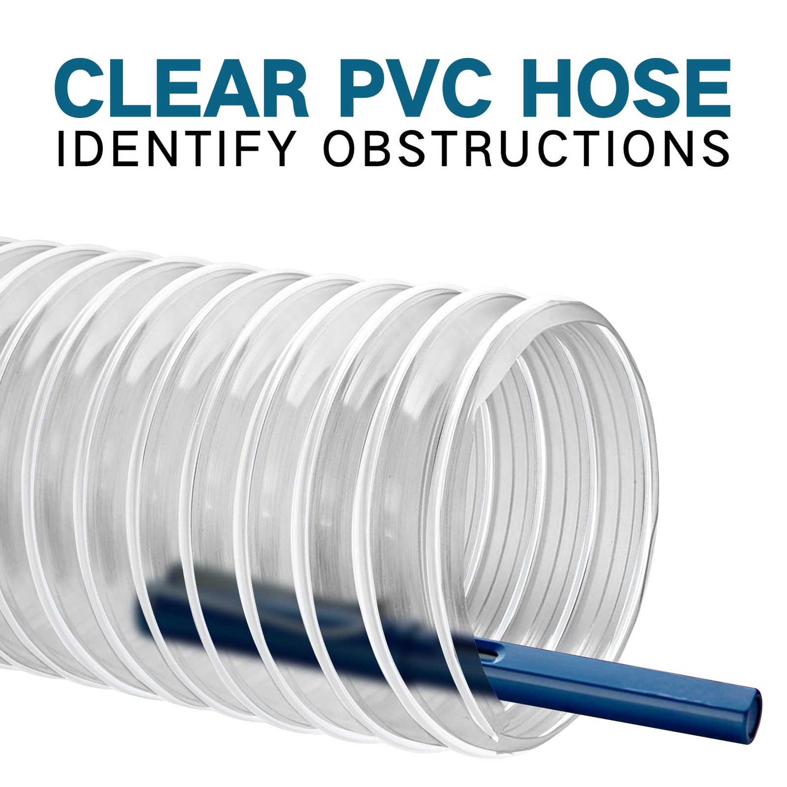 PVC Dust Collection Hose 3″ x 10′, Flexible Dust Collector Hose, Puncture Res…
