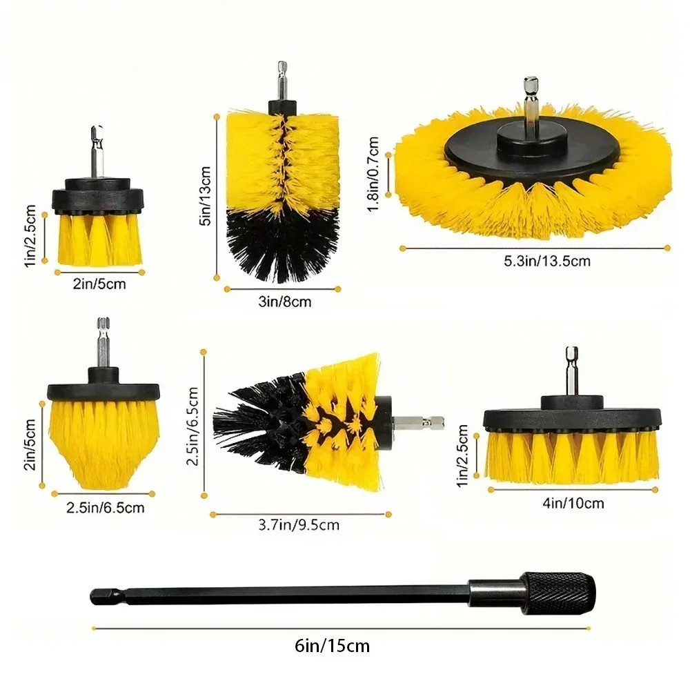 Nylon Drill Brush Set High Density Cleaning Brushes for Carpet Glass Tile