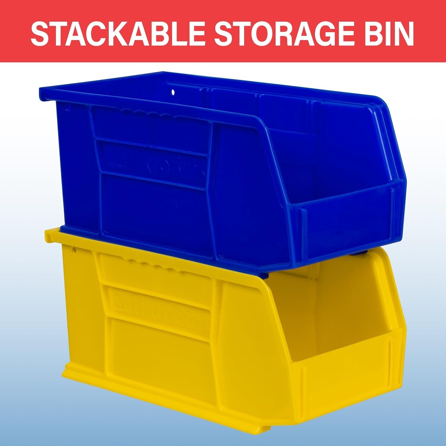 Plastic Storage Bins, Space-Saving Stackable Bins for Garage, Pantry, Craft Orga