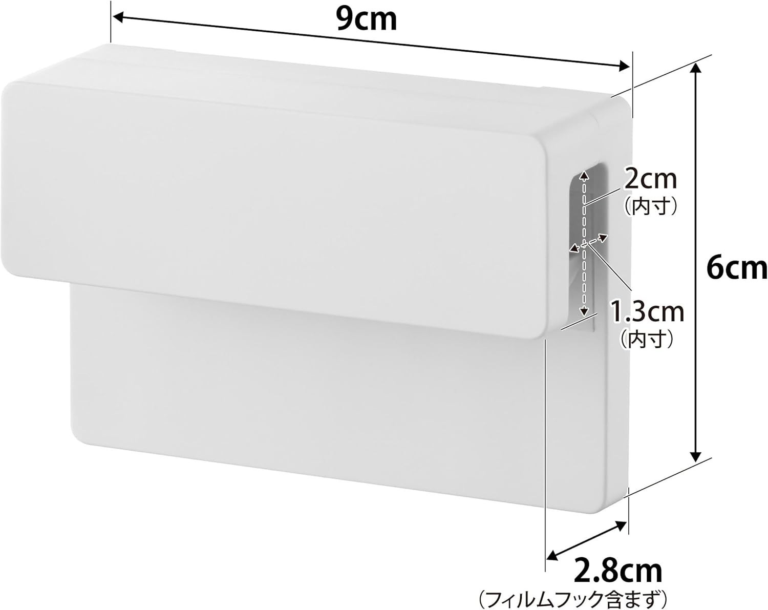 YAMAZAKI Home Inset Style Film Hook White Tower Floating Strage 9cm Holder NEW