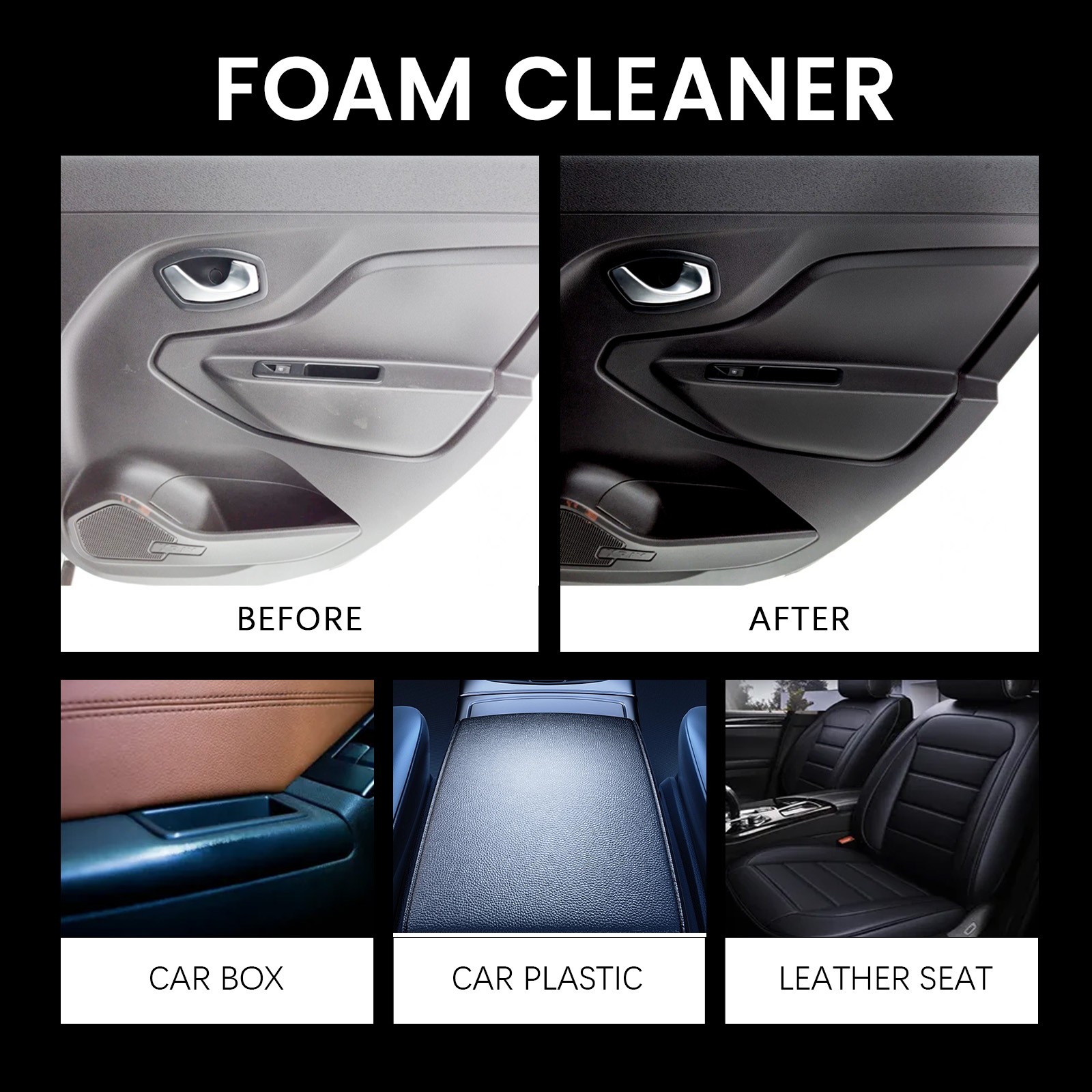 1-3PC Multifunctional Car Foam Cleaner, 250ML for Cars Steering Wheel, Interiors