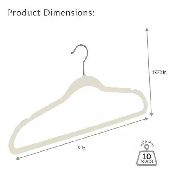 Ivory Velvet Hangers 25-Pack