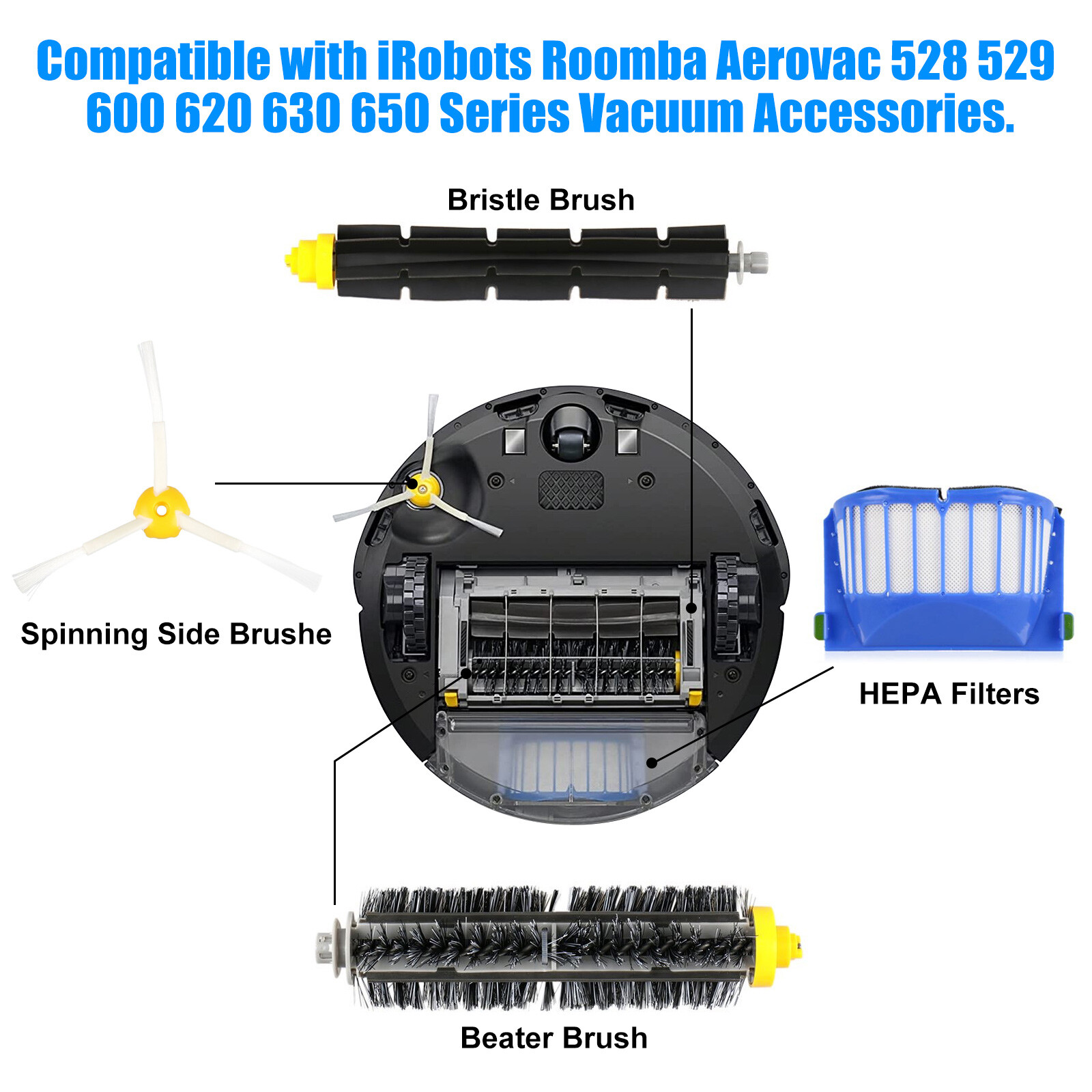 iRobot Roomba 600 Vacuum Cleaner Replacement Brush Filter Parts Kit