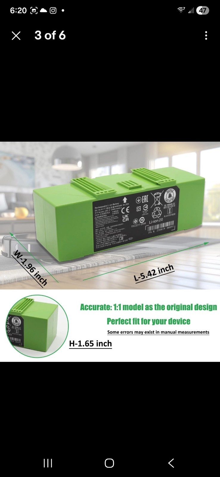 iRobot Roomba i8 i7 i6 i4 i3 e5 j7 Battery Replacement for All Models New