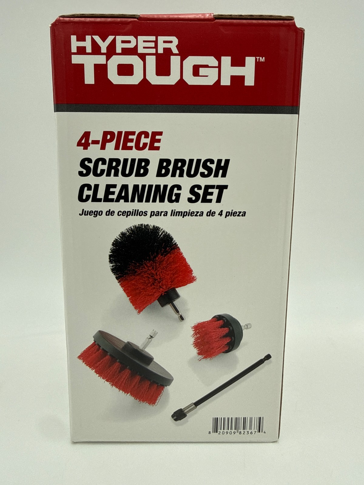 Hyper Tough 4 piece Scrub Brush Cleaning Set Tool Attachments (NEW)
