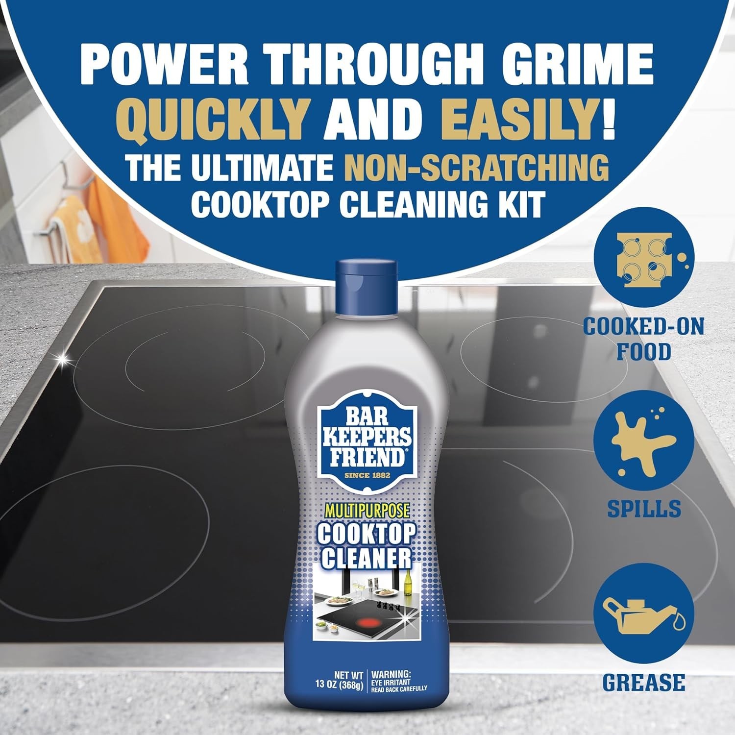 Cooktop Cleaner 2 x13 oz Multipurpose Liquid Stovetop Cleanser – Safe for Use…