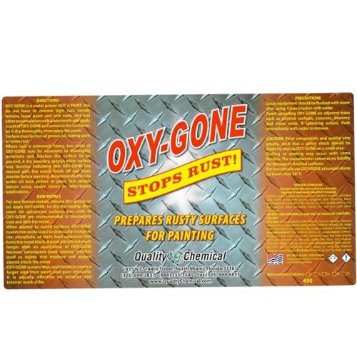 Quality Chemical Oxy-Gone Rust Remover Metal Treatment Paint Prep 1 Gallon 128oz