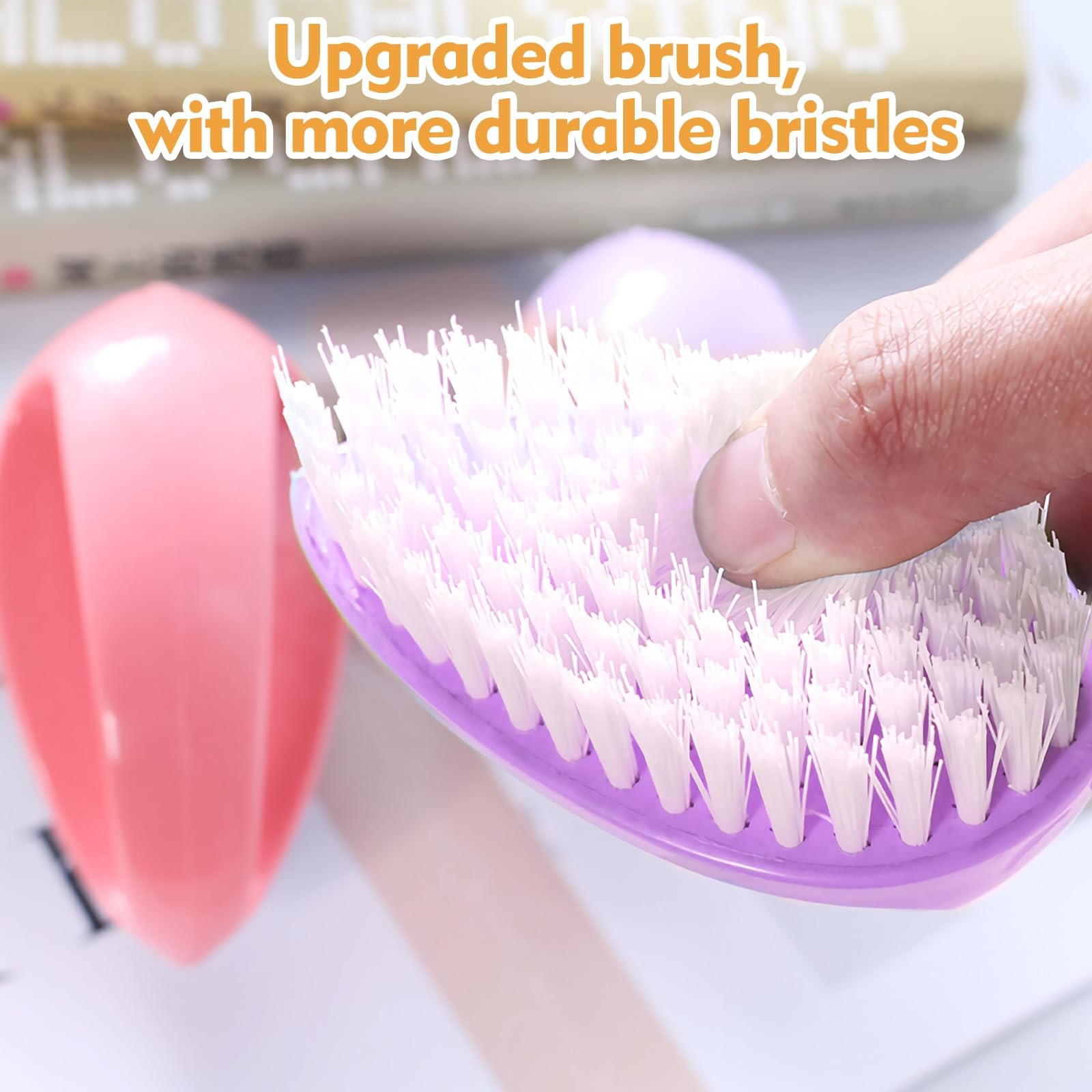 2 Pack Small Scrub Brush Heavy Duty Stiff Nylon Bristles Cleaning Brush