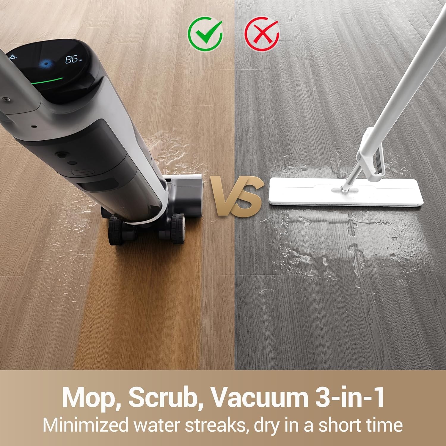 H14 Pro Wet Dry Vacuum Cleaner 180° Lie-Flat Vacuum Mop 140°F Washing and Fast
