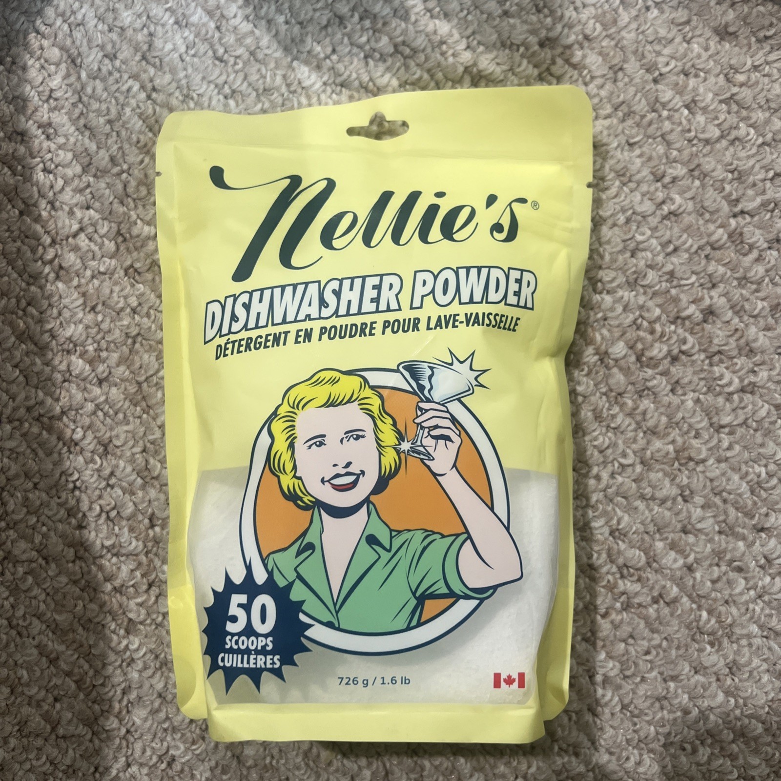 Nellie’s Dishwasher Powder 25.6 Ounce Plant Based Eco-Friendly Cleaning Solution