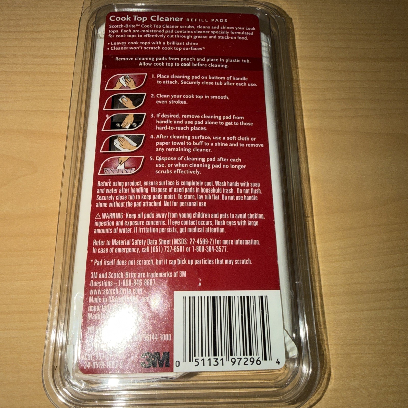 Scotch-Brite 3M Cook Top Cleaner Refill Pads 6-Pack Pre-Moistened Pads
