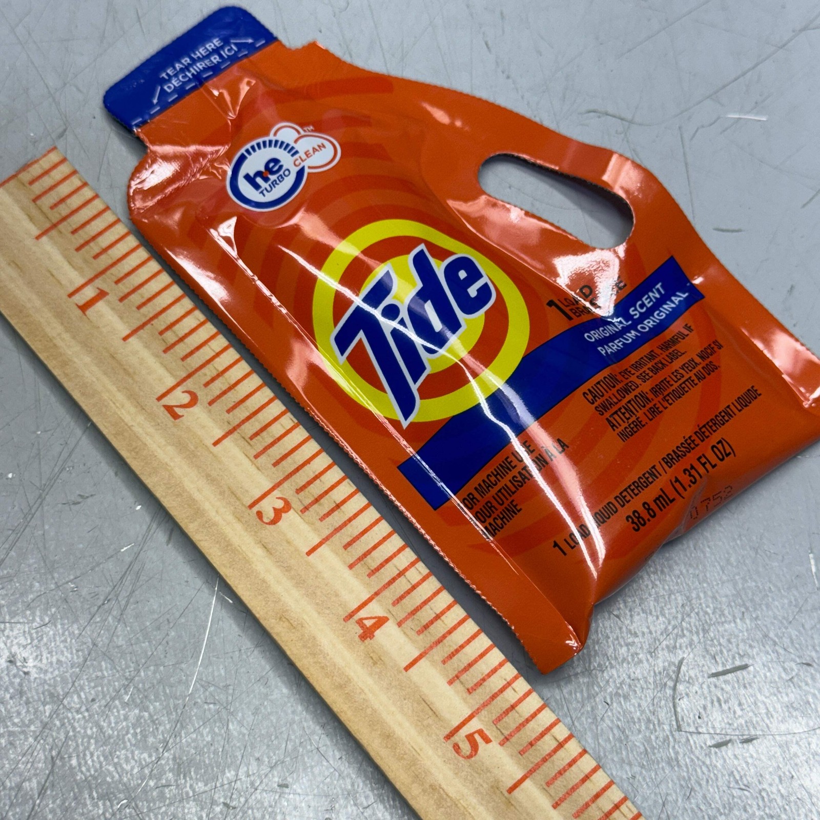 TIDE (2 PACK, 6 Total Pouches) Liquid Laundry Detergent Travel Size HE 1.31oz/ea