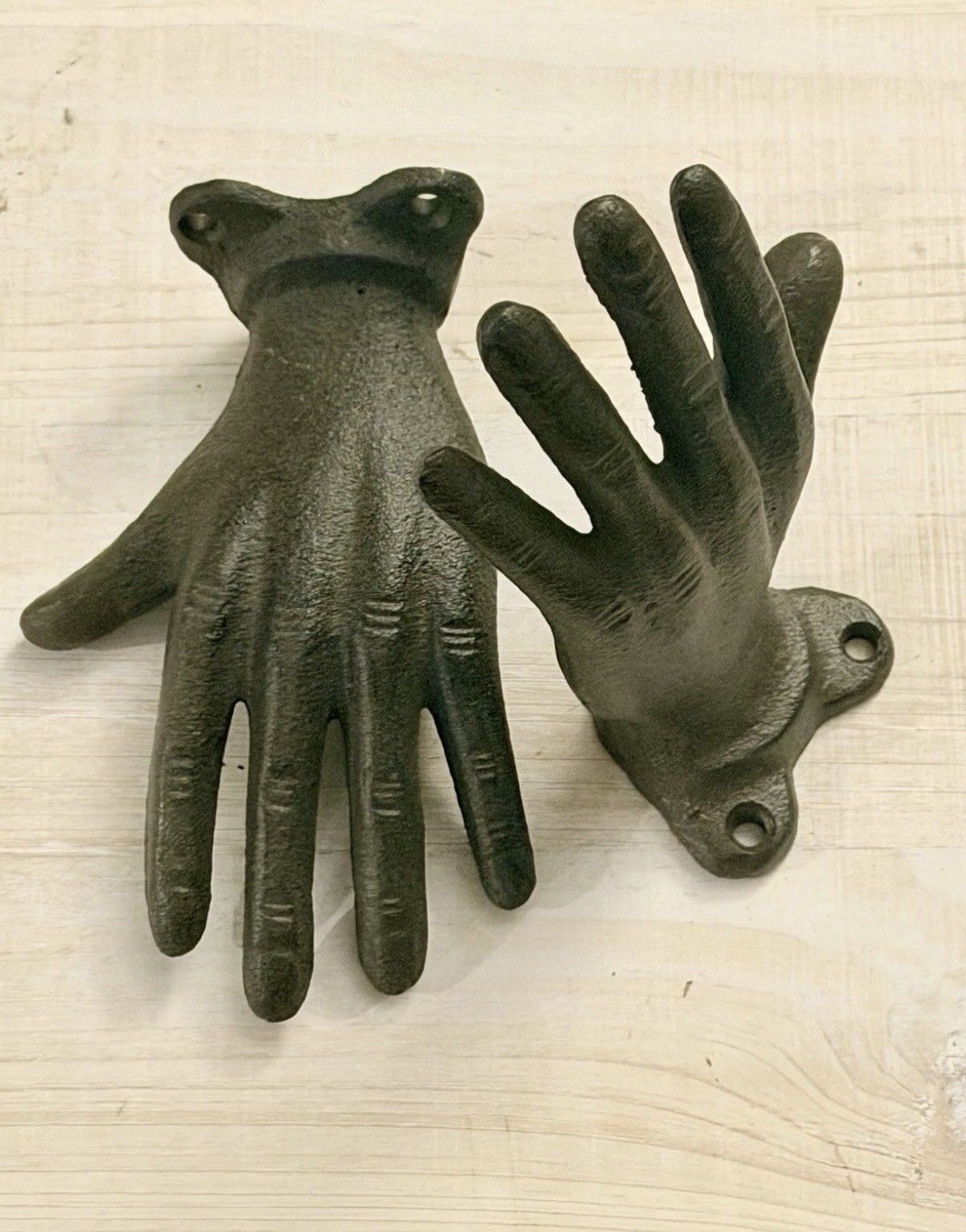 1 Cast Iron Wall Hook Brown Rustic Finish Left Hand Vintage Style Curtain Tie