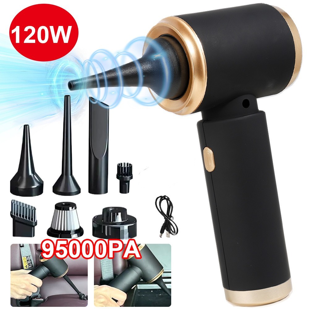 Mini 4 in 1 Upgrade Car Vacuum Cleaner Air Blower Wireless Handheld Rechargeable