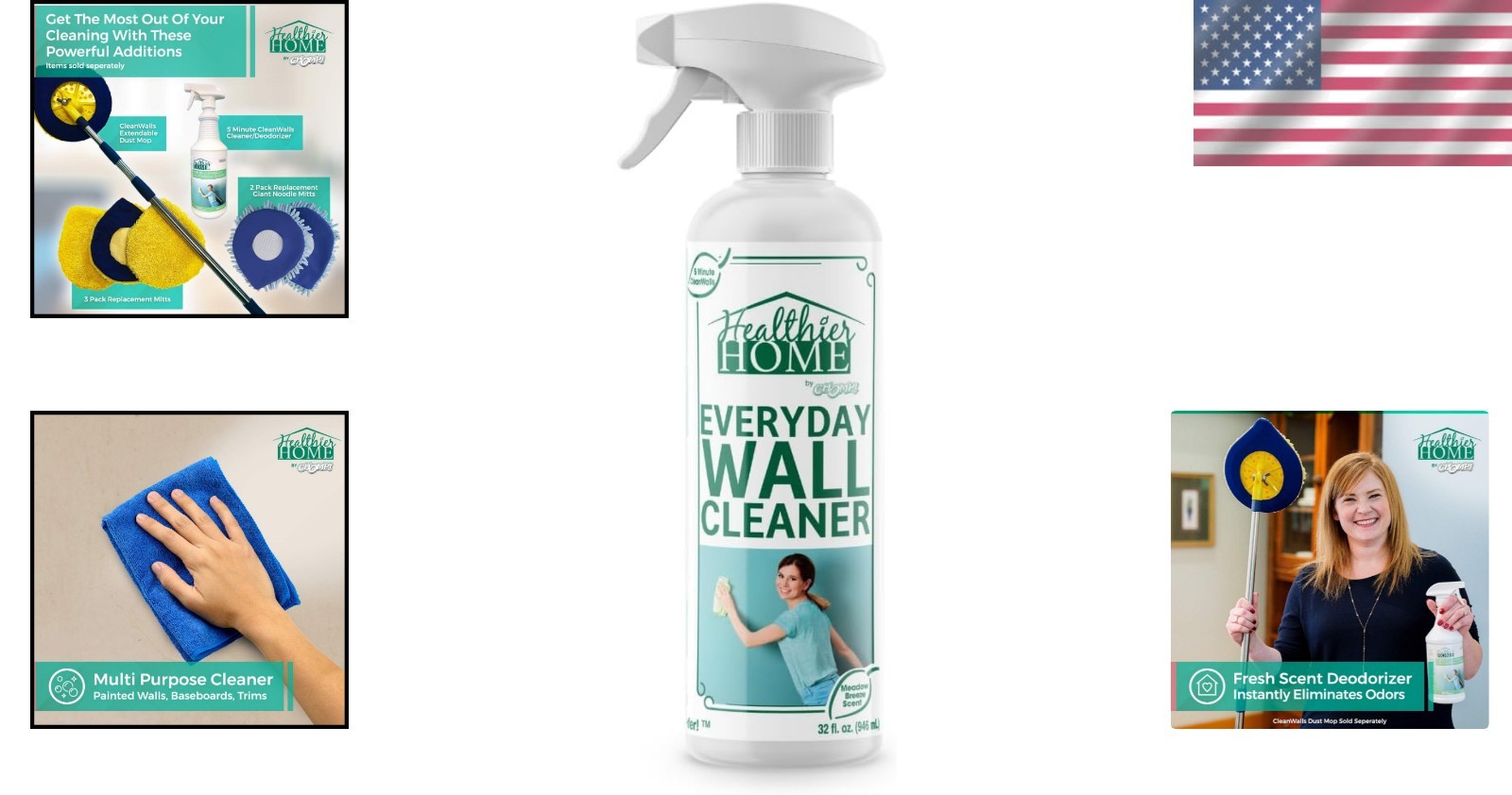 Wall Cleaner Spray Paint Surface Multi Purpose Dust Dirt Odor Stain Remover 32oz