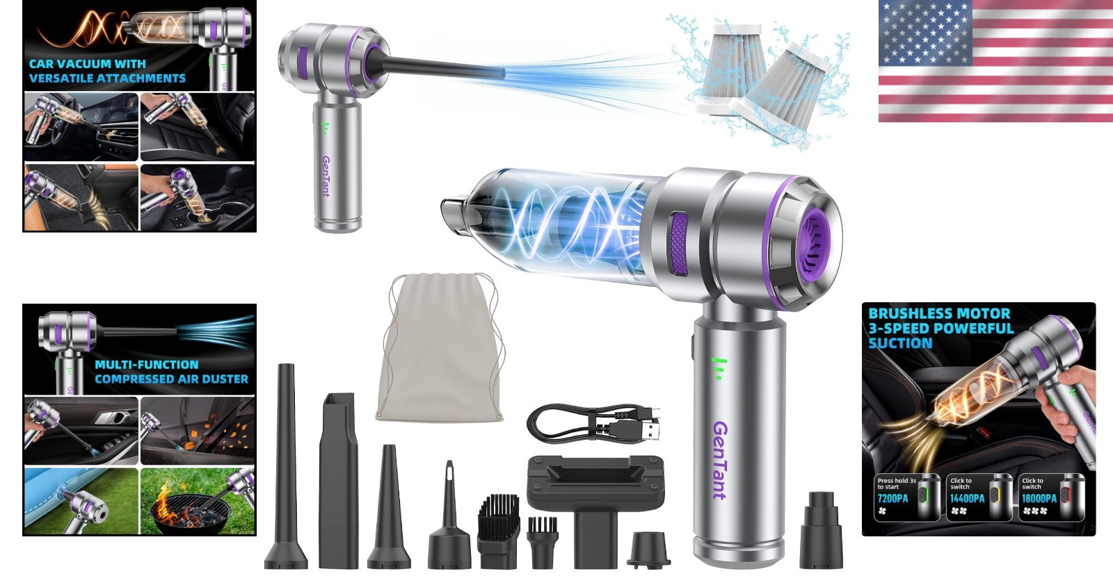 Efficient Car Vacuum with LED Battery Indicator | 35 Min Runtime, Eco-Friendly