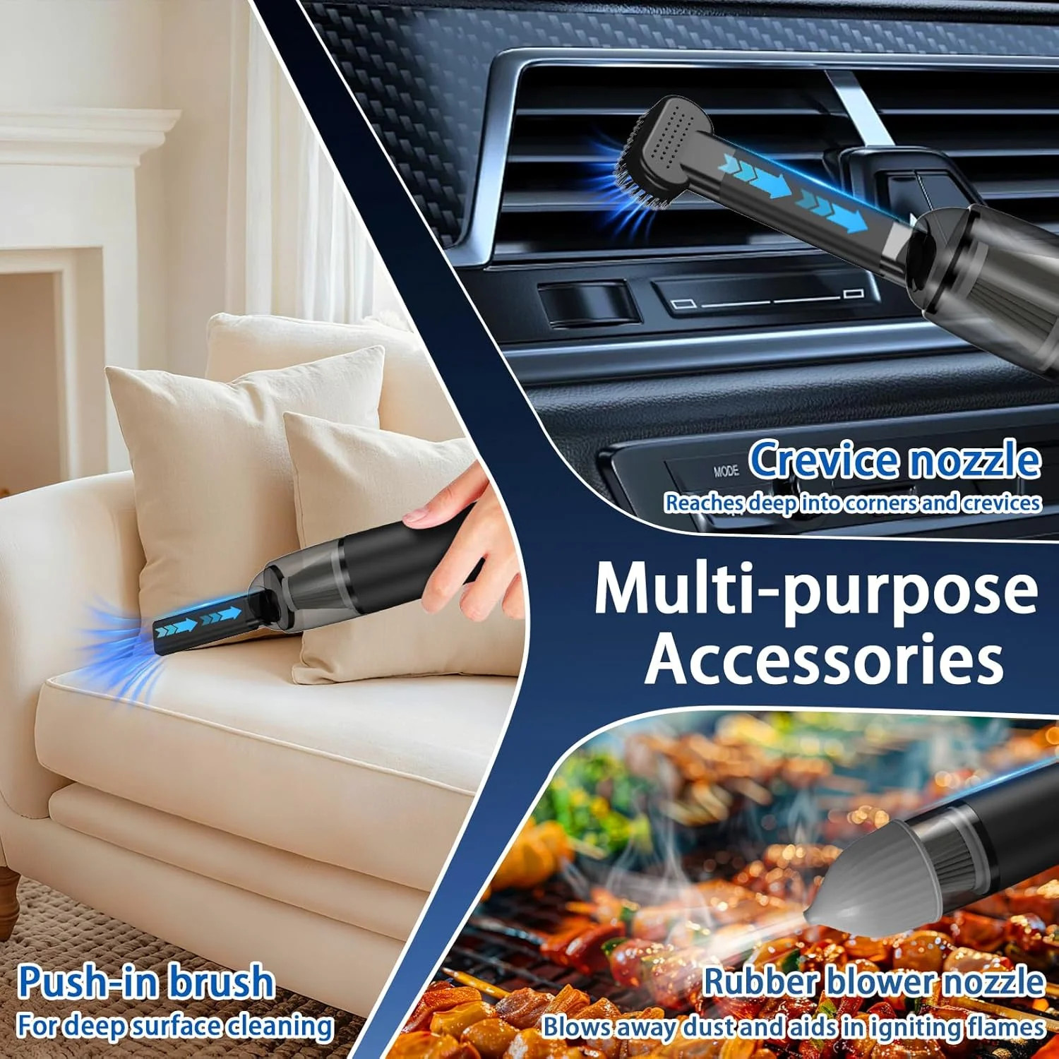 Handheld Vacuum Cordless Mini Vacuum Cleaner Portable 13000 PA Suction Power wit