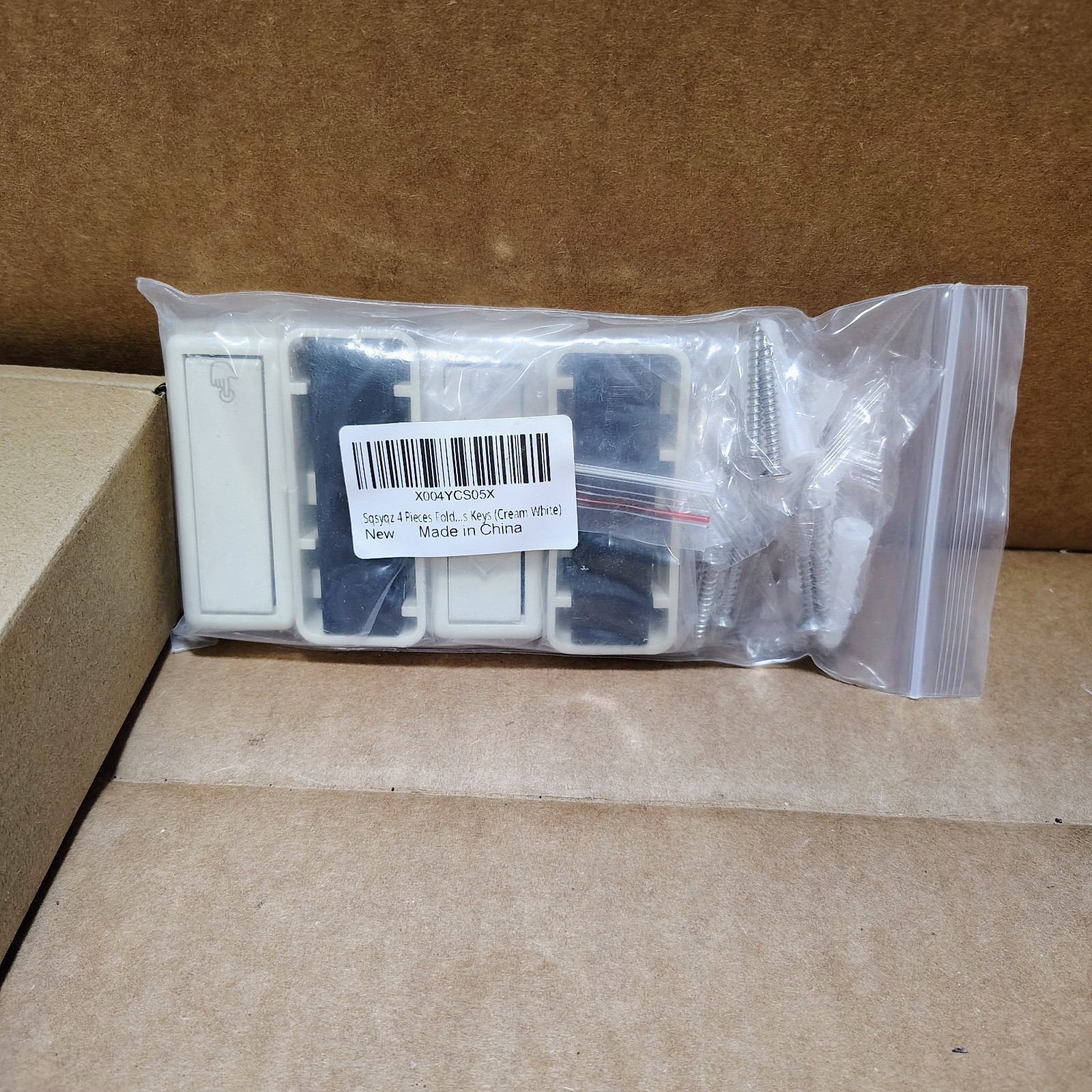 Foldable Wall Hooks Cream White 4 Pack Metal Hooks