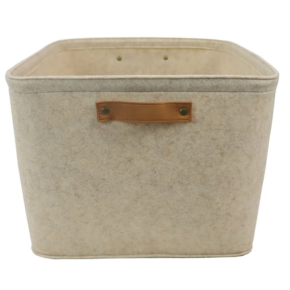 Set 2 Mainstays Dark Gray Felt Decorative Storage Basket, 15x 11.02x 7.87 in
