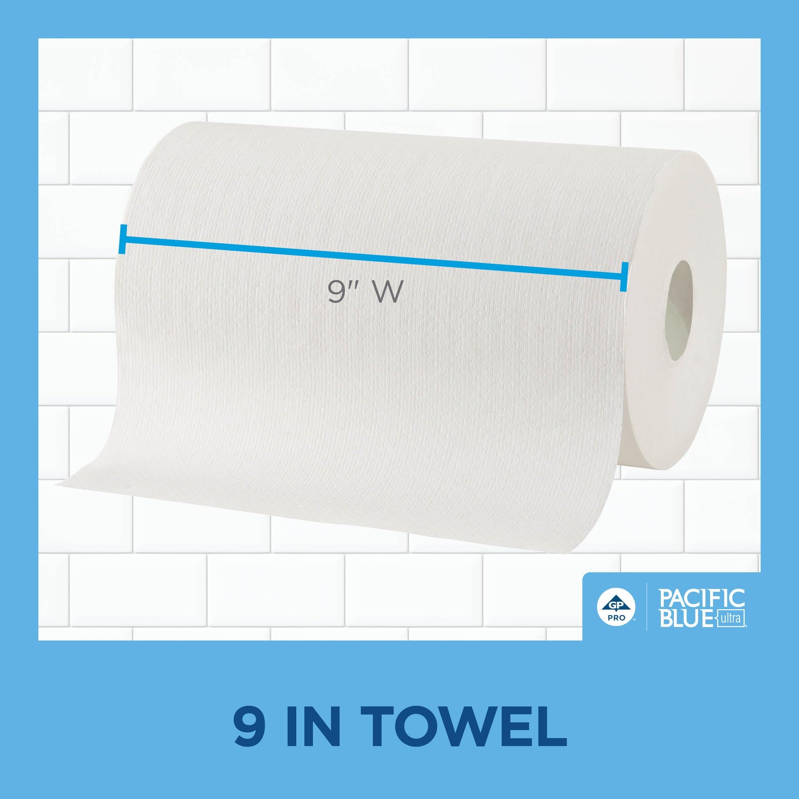 Georgia-Pacific, Pacific Blue Ultra, 9″ Paper Towel Rolls (26610), White